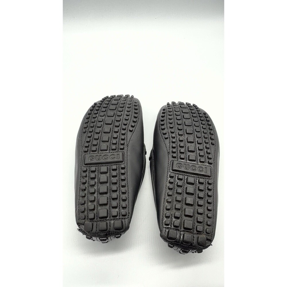 GUCCI Driver Men's Black Leather Horsebit With Web Loafers New UK 7 US 7.5 - Picture 11 of 16
